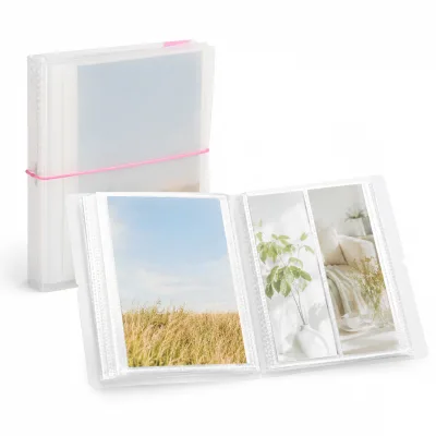 Custom Photo Album Wholesale Bulk Frosted PP Hard Cover Elastic Band Mixed Pocket 4 X 6 and 2 X 6 Photo Storage Book