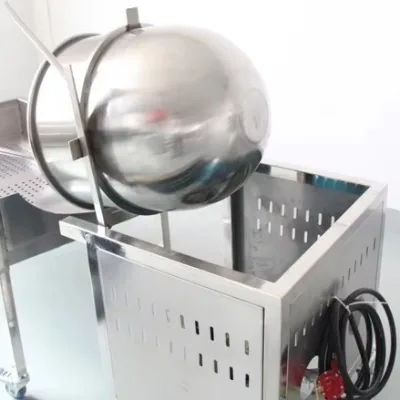 Electric Stainless Steel Popcorn Maker for Household Use Hot Air Hand Stirred Popcorn Ball Shape Condition New