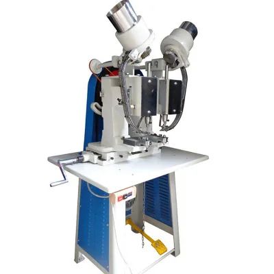 High Speed Automatic Bag Hole Drilling Machine Double Head Shoe Eyeleting Machine