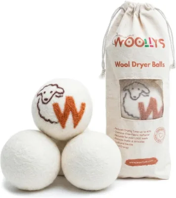 Wool Dryer Balls 100% New Zealand Wool Reusable Reduce Static Cling Reduce Wrinkles Shorten Drying Time 3+