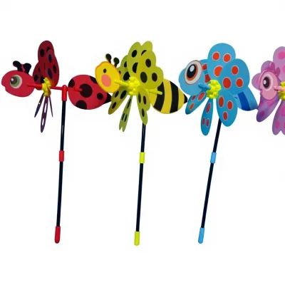 3D Sequined Cartoon Bee-shaped Windmill Children's Scenic Area Park Wholesale Outdoor Gift Toy