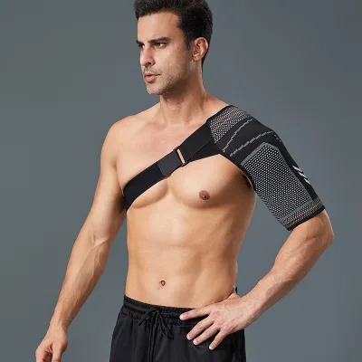 Sports Shoulder Support Brace for Injury, Adjustable Nylon Shoulder Protector for Weightlifting Gym