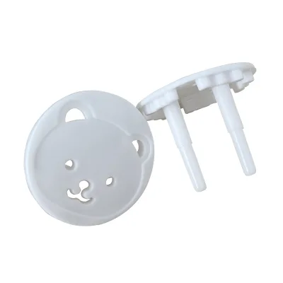 Bear Transparent Plastic Baby Proofing Outlet Covers European Wall Round Hole Socket Plug Cover Baby Safety Protector