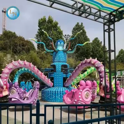 Cheap Children Fun Fair 360 Ride on Self-conrtol Plane Big Octopus Flying Saucer Amusement Park Rides Equipment Outdoor for Sale