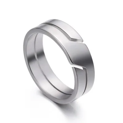 Factory Sale USA Fashion Casual Finger Rings Stainless Steel Couple Ring for Men Engagement Anniversary Wedding Jewelry Gift