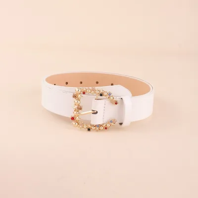Women's Belt Fashion Simple Colourful Rhinestone Inlaid Belt Dress Jeans Decoration Belt