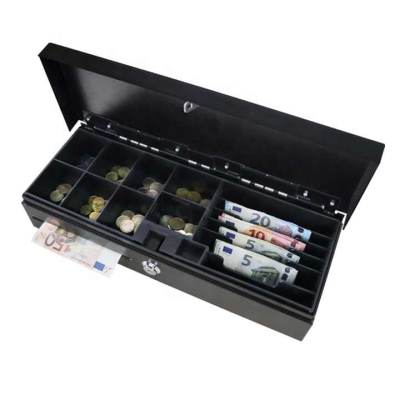 6 Bills 8 Coins Durable Cashier Box for Store Flip Top Anti-Theft  Cash Drawer Money Order Machine Cash Box with Lock