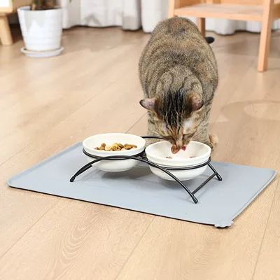 Non-Stick Food Grade Waterproof Pet Mat for Dog Cat Silicone Pet Food Pad Easy to Clean Silicone Dog Cat Bowl Mat