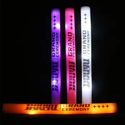 Custom logo LED Light-Up Foam Glow Sticks Glow up Sticks for Event and Party Toy