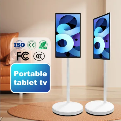 32 Inch Smart HD Video Vertical Display Player Android 12 1920*1080 Resolution Remote Control Floor Stand Mobile Tv WiFi