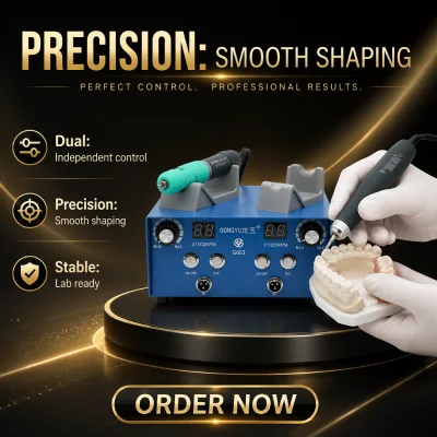 G603 Dental Lab Micromotor Polishing Machine Dual Port LED Digital Display 35000RPM Built-in Transformer for Dental Lab