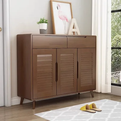 Modern Simple Carved Shoe Cabinet High Quality Wooden Storage Furniture Wardrobe Shoe Rack for Living Room Manufacture Direct