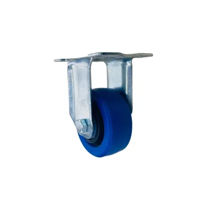 Caster Wheels Trolley Casters Blue Elastic Rubber Castor Wheel Industrial Caster Wheels