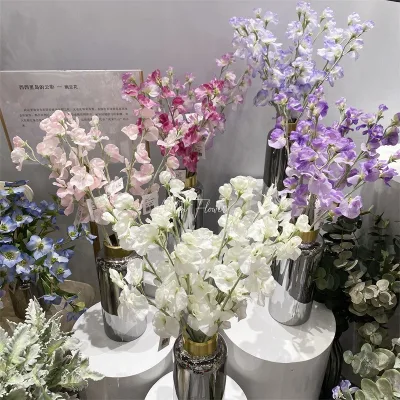 A-884 Artificial Blue Butterfly Pea Flower Stem Purple Silk Pea Flowers for Mother's Day Easter Christmas New Year Halloween