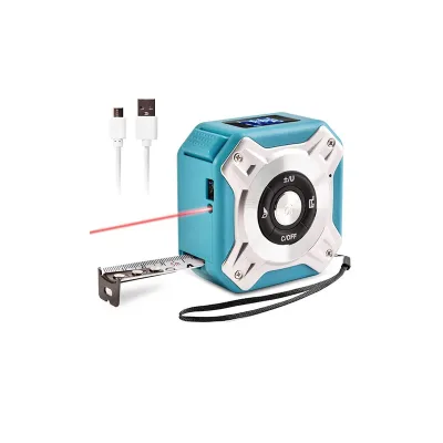 2 in 1 40m + 5m Range Metric Tape Cable Length Measuring Device Alloy Metal Digital Laser Distance Meter Measuring Tape