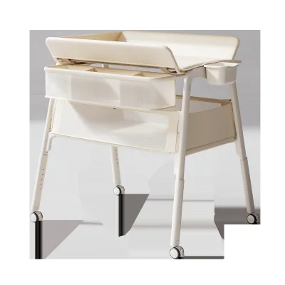 2 in 1 baby changing table mobile infant care station newborn massage table diaper changing crib multifunctional baby furniture