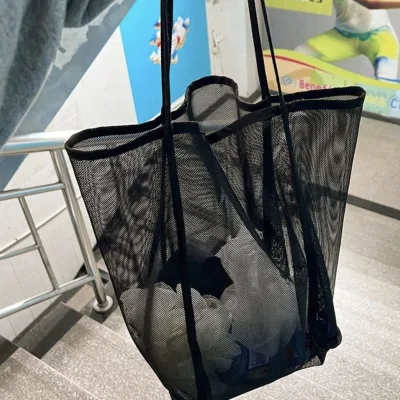 Bathroom Beach Mesh Hanging Bag Can Be Suspended Laundry Basket; Wall-Mounted Laundry Pouch; Toy Sundry Storage Basket; Dirty