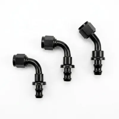 High Quality Aluminum Low Pressure Casting Custom Logo Push Lock Fitting Full Flow AN4 AN6 AN8 AN10 AN12 Straight 45 90 180 Deg