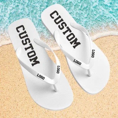 Wholesale Personalised Custom Mens Women Rubber Summer Beach Casual Slipper Flip-flops Outdoor White Flip Flops With Logo