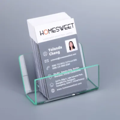 HOMESWEET High Quality Acrylic Business Card Display Holder for Desk