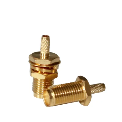 Manufacturer Sells Copper Gold-plated RP-SMA-C-KY1.5 Integrated 11 Tooth Female Connector RP SMA Coaxial Connectors