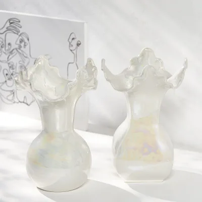 Handmade pearl glaze creative ceramic vase modern fashion home decoration vase customized ceramic handicraft