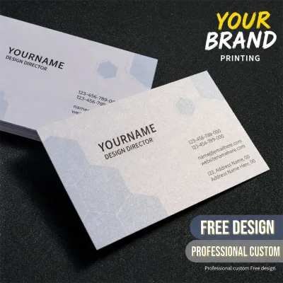 Premium Custom Business Cards Coated Paper Embossed Monogram Gold Foil Luxury Finish