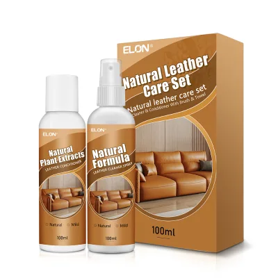 100% Natural Formula Professional Leather Cleaning Kit Alcohol Free Eco-Friendly 4-Piece Private Label Leather Care Spray Shoes