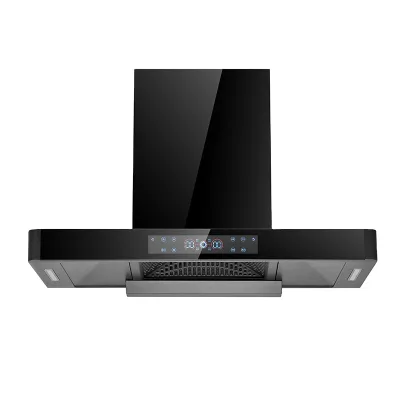 90cm Guangdonng New Trend T-shaped Cooker Hood with LED Light and Stainless Steel Filter Range Hood