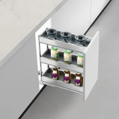 Metal Spice Rack Basket Stainless Steel Cabinet Basket Custom Kitchen Storage