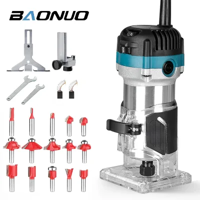 Wood Edge Trimming Slotting Machine Electric Woodworking Carving Drilling Equipment for Furniture Workshop