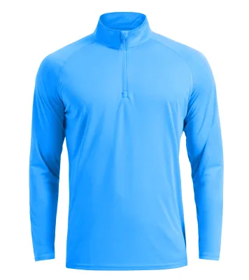 Custom Mesh Polyester Men's UPF 50+ UV Sun protection Quarter Zipper Outdoor Long Sleeve T Shirt Quick Dry Fishing Shirt