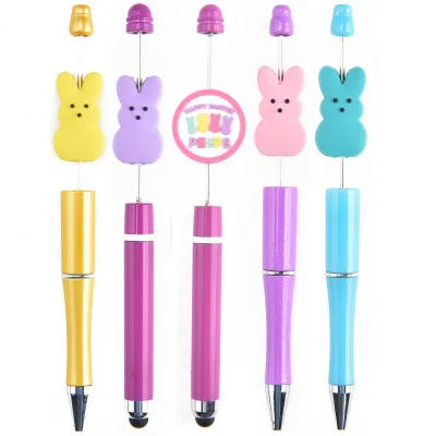 Soft Material Custom Focal Beads for Pen Making Easter Bunny Silicone Focal Beads Wholesale Focal Beads for Easter Decoration