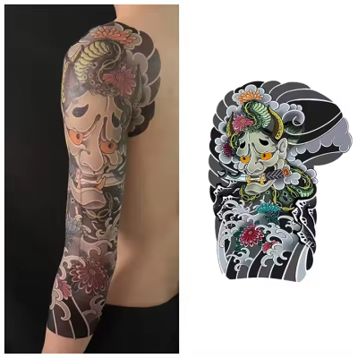 Hot Selling Temporary Waterproof Full Sleeve Arm Tattoos Sexy Big Flowers Designs for Adults Tattoo Stickers