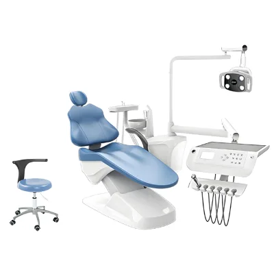 Medical Portable Basic Electric Dental Chair LED Sensor Light Ceramic Spittoon Plastic Components-CE Certified 3-Year Warranty