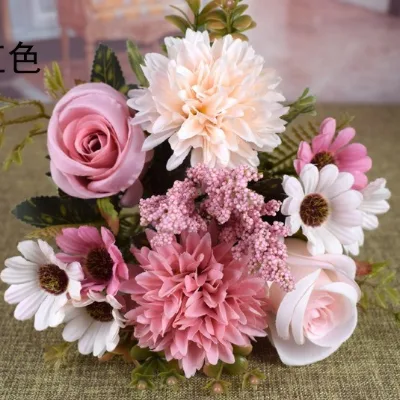7 Heads Rose China Outdoor UV Resistant Silk Artificial Bougainvillea Flowers 34cm Home Decorations Lanhe Brand