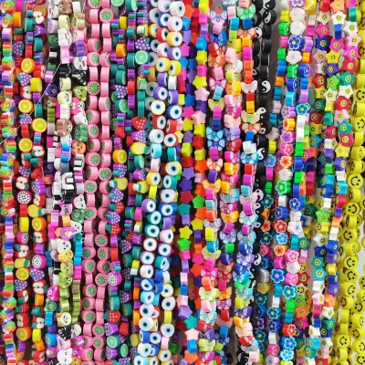 Animal Beads Polymer Clay Beads by Strand Sunflower Pig Fruit Shape Star Flower Bead Jewelry Accessories