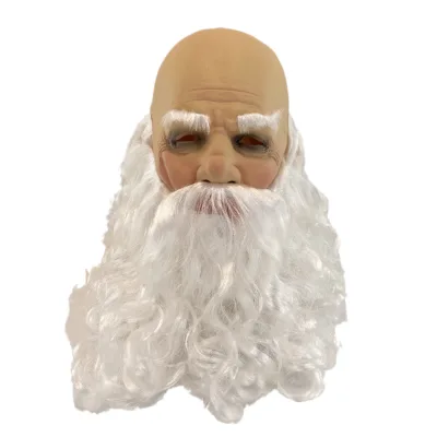 Realistic Creepy Wrinkled Face Mask Scary Whole Head Prop for Halloween and Christmas for Role-Playing