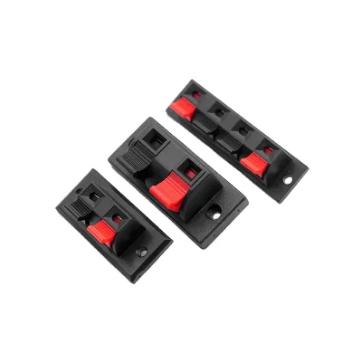 Mini Black 2PIN 4PIN WP Press Push Type Cable Speaker Amplifier Spring Loaded Connecting Connect Terminal Block