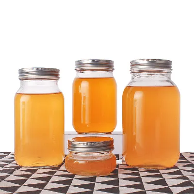 Top Selling 4OZ 8OZ 16OZ Round Clear Mini Food Storage  Wide Mouth Glass Mason Jars With Lid Coffee Bean Storage