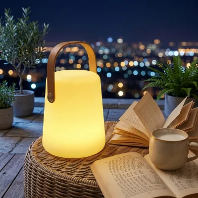 Waterproof Modern LED Oval Shape Light Table Battery/DC Powered Kitchen Decorative Lighting IP65 Rating RGB Warm White Remote