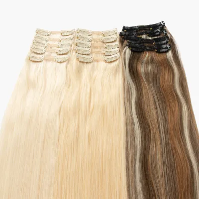 Salon Grade Clip-in Hair Extensions One Donor European 100% Remy Human Hair 7Pcs 100g Machine Double Weft Full Ends Natural Look