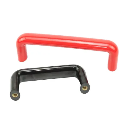 Insulation Bakelite Phenolic U-Shape Pull Handle Copper Thread Insert Heat Resistant 160°C Red Black for Furnace CNC Machine