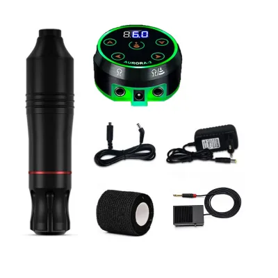 T-REX Professional Tattoo Permanent Makeup Tattoo Machine Kit Tattoo Rotary Pen Set LCD Power Supply