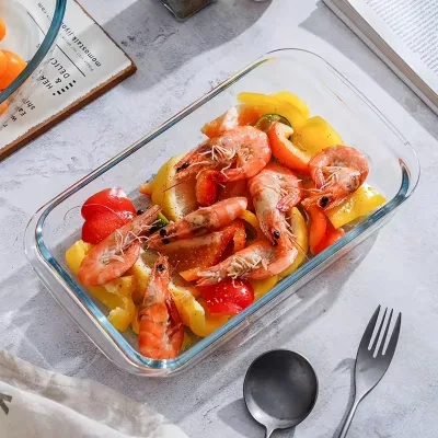 High Temperature Resistant Glass Baking Trays Household Appliances for Ovens and Microwaves Fish Steaming Trays and Flat Pans