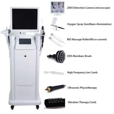 Scalp Detection 7in1 High Frequency Hair Follicle Detection Hair Analyzer Machine Scalp Hair Analyzer Scalp Care Equipment