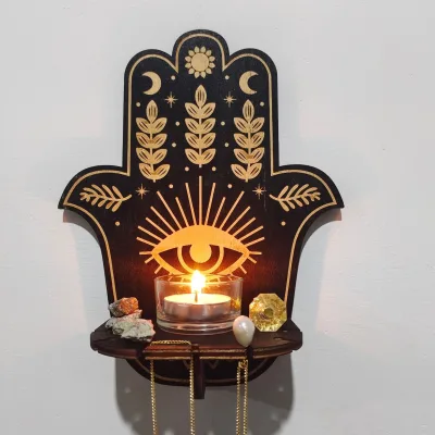 New Boxwood Candlestick Pendant Creative Home Decoration Display Stand Wooden Craft Hanging Ornament
