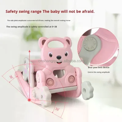 Kids Slide and Rocking Horse 2 in One Toddler Plastic Play Toy With Basketball Hoop for Home Kindergarten Indoor Kids Play Area