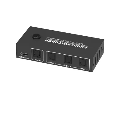 Digital Audio 3-in-1 Out Optical SPDIF Switcher Toslink3x1 Audio Splitter & Converters