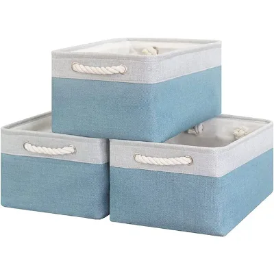Foldable Storage Cubes Fabric Storage Box Basket Bin Collapsible Sturdy Oxford with Durable Cotton PVC Custom Injection Single